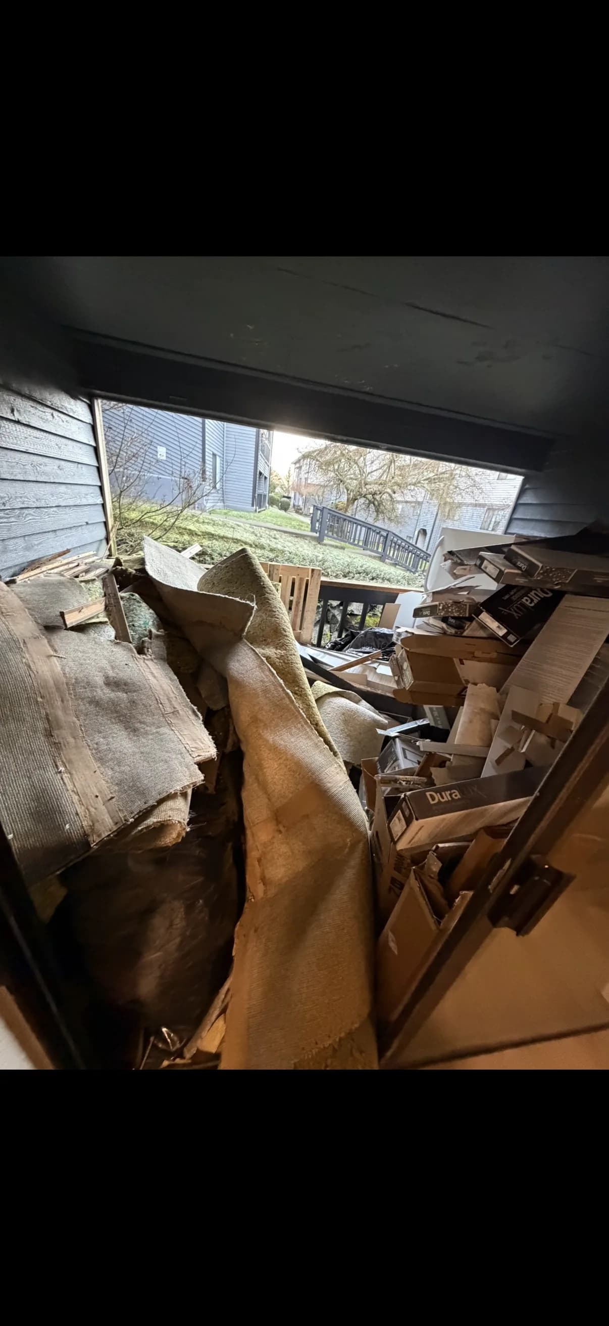 Old furniture ready for removal and disposal
