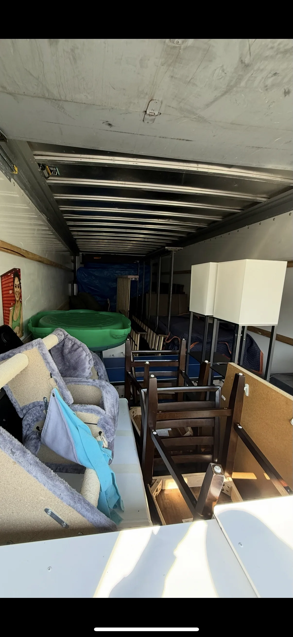 Moving truck packed full and ready to go